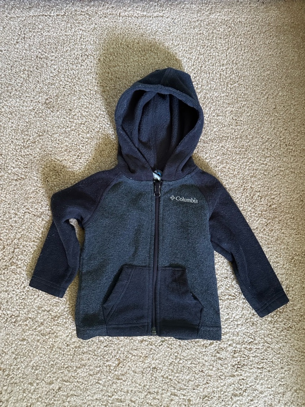Columbia Kids' Hooded Fleece Jacket - Gray/Black 12-18M